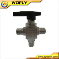 3 way ss 316 compression fitting ball valve